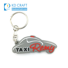 Wholesale no minimum custom taxi shaped embossed logo printing soft pvc car keychain for sale